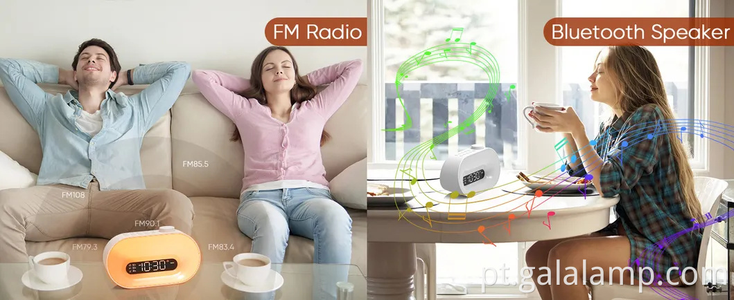 Monitor de sono de ruído branco Bluetooth com despertador RGB